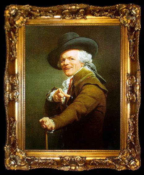 framed  Joseph Ducreux Portrait de lartiste sous les traits dun moqueur, ta009-2